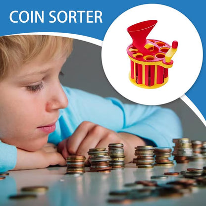 Coin Sorter Hand-Cranked Change Counter Lightweight Calculating Supplies Reusable Sorting Tool for Cash Register Bank Teller