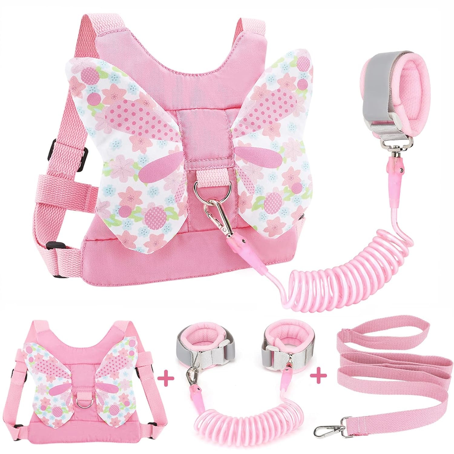 3 in 1 Toddler Harness Leashes + anti Lost Wrist Link, Kids Harness Children Lea