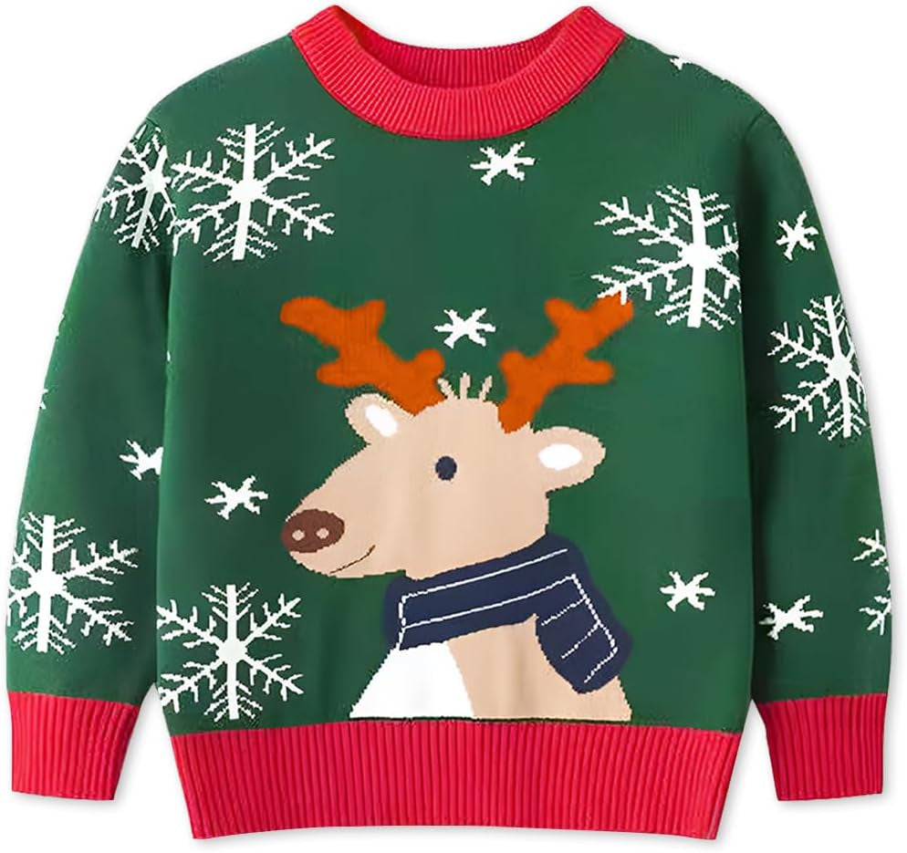 Kids Christmas Sweater for Toddler Girls Boys Holiday Pullover Top