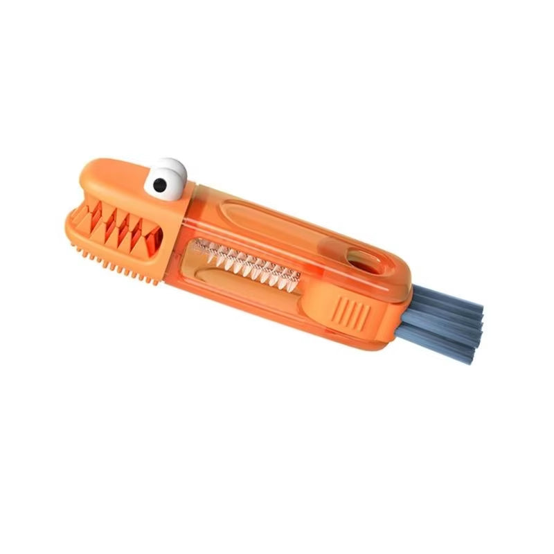 Infant Feeding Bottle Brush Cartoon Cup Lid Multi-Use Cleaning Brush 4XBC