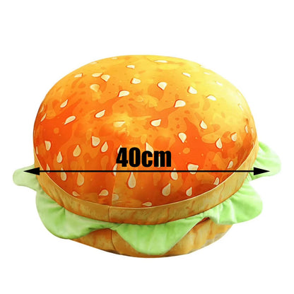 40Cm Large Burger Plush Toy Pillow - Cute Food Stuffed Animal for Kids, Soft Hugging Decor, Birthday Gift for Boys Girls