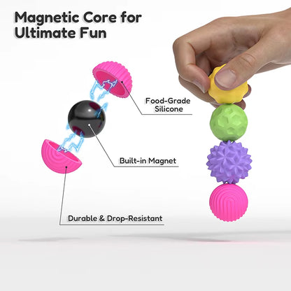 Large Size Magnetic Balls Fidget Toy Kid Autism Calming Sensory Toy Adults Anti-Stress Textures Roller Fingertip Fidgeting Game