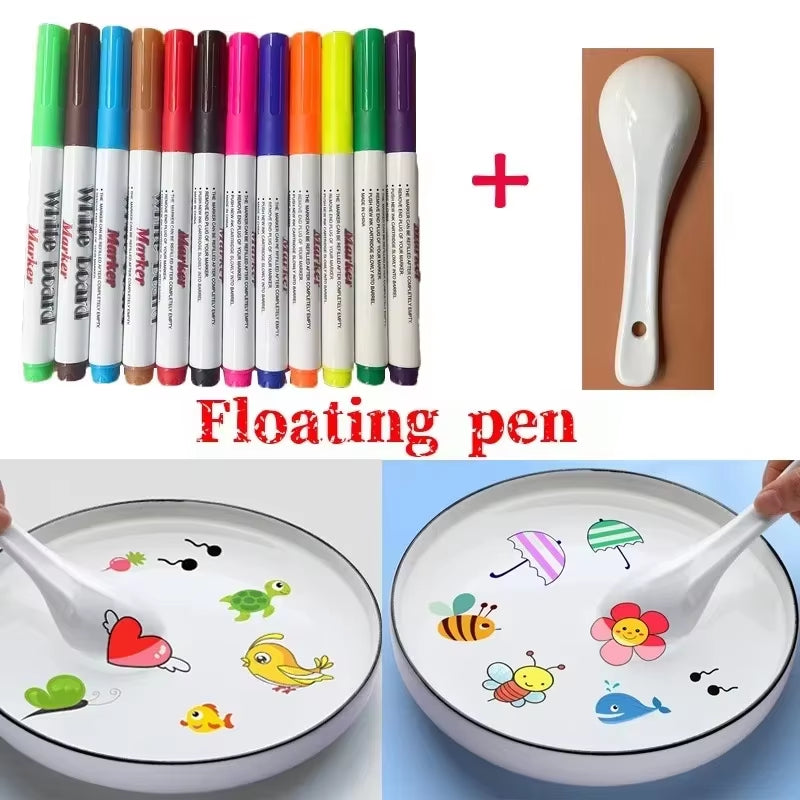 Magic Floating Water Pen - Reusable Water Drawing Set with Floating Ink Technology