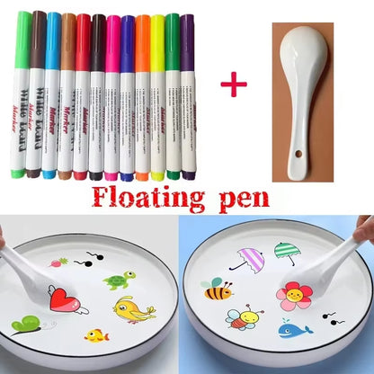 Magic Floating Water Pen - Reusable Water Drawing Set with Floating Ink Technology