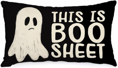 Halloween Pillow Cover 12X20 Inch Ghost Funny Halloween Saying Decoration Holida