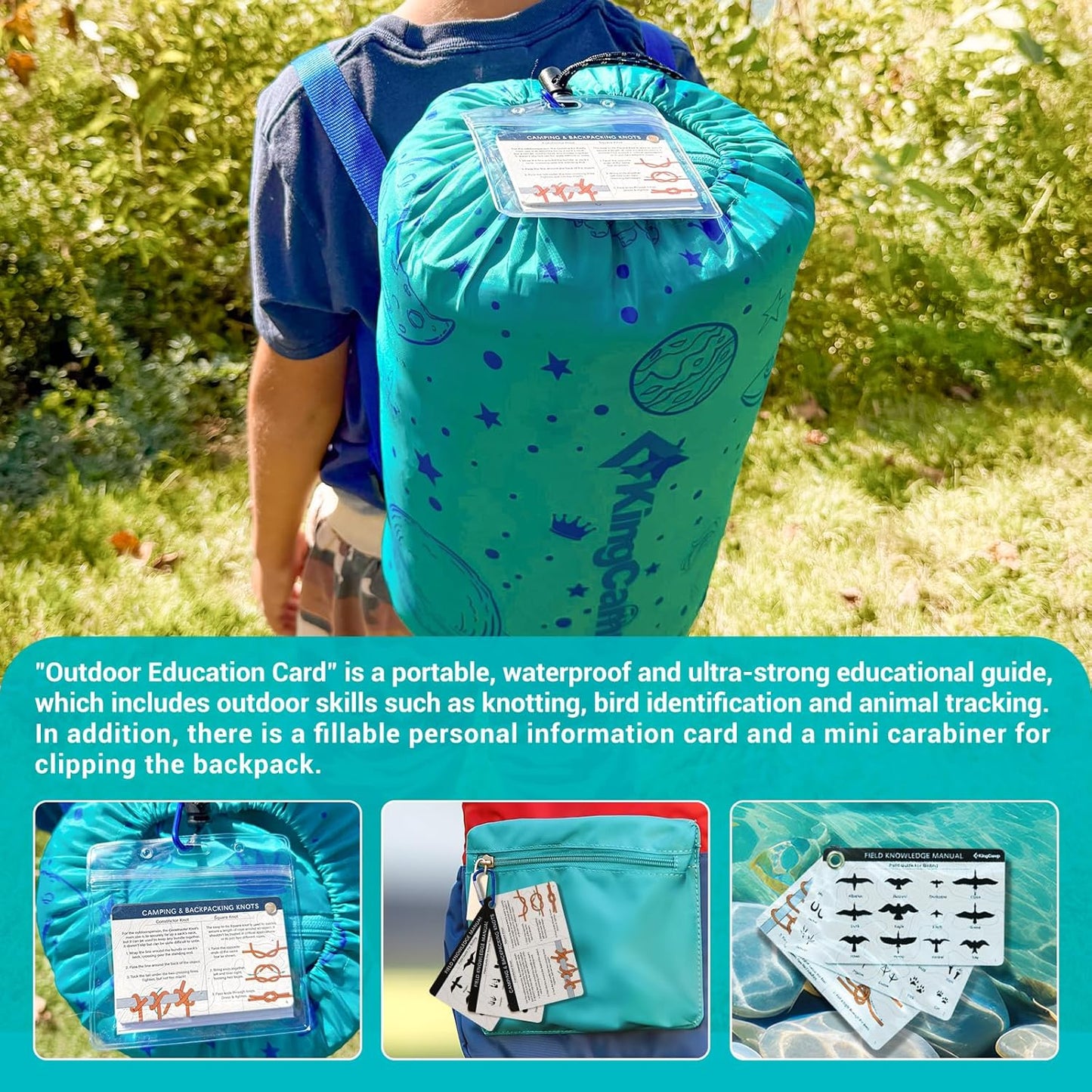 45° F Kids Sleeping Bag, Lightweight Waterproof & Compact Flannel Sleeping Bags