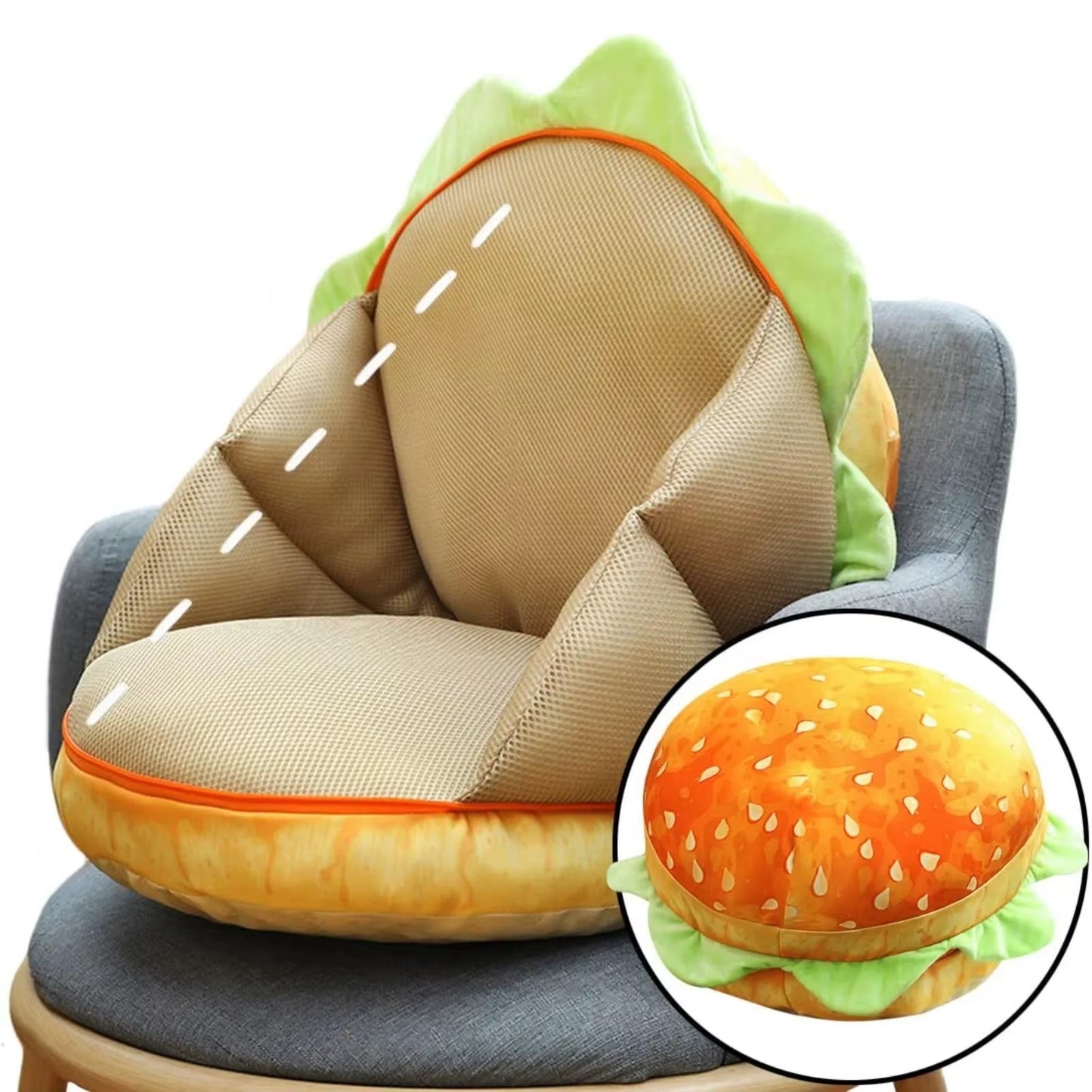 40Cm Large Burger Plush Toy Pillow - Cute Food Stuffed Animal for Kids, Soft Hugging Decor, Birthday Gift for Boys Girls